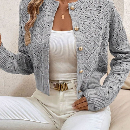 Paula - Elegant Ronde Hals Knopen Vest