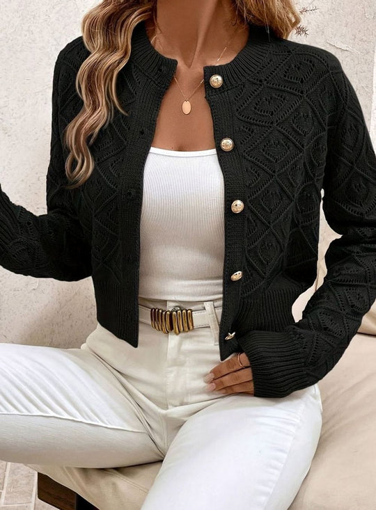 Paula - Elegant Ronde Hals Knopen Vest