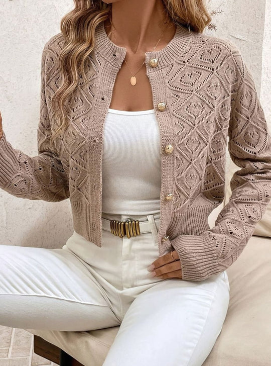 Paula - Elegant Ronde Hals Knopen Vest