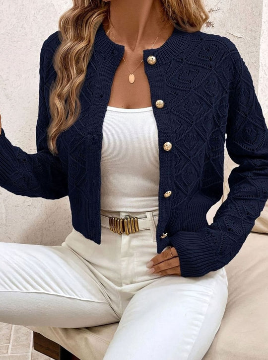 Paula - Elegant Ronde Hals Knopen Vest