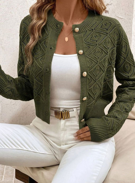 Paula - Elegant Ronde Hals Knopen Vest