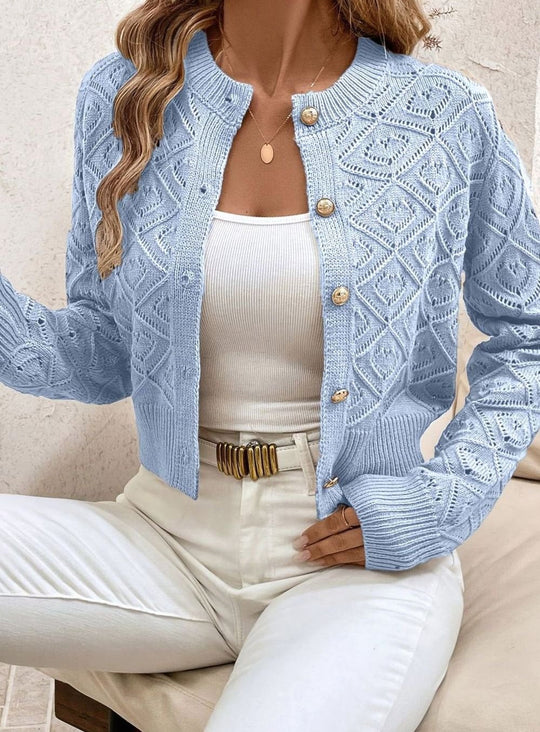 Paula - Elegant Ronde Hals Knopen Vest