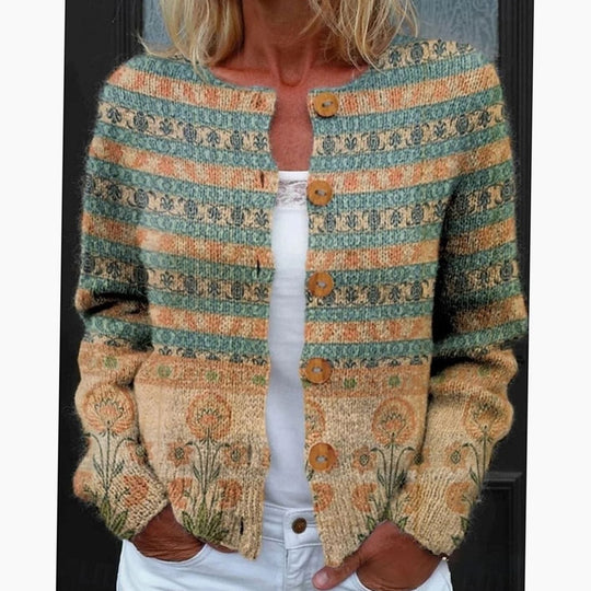 Susan - Elegant Gebloemd Knopen Vest