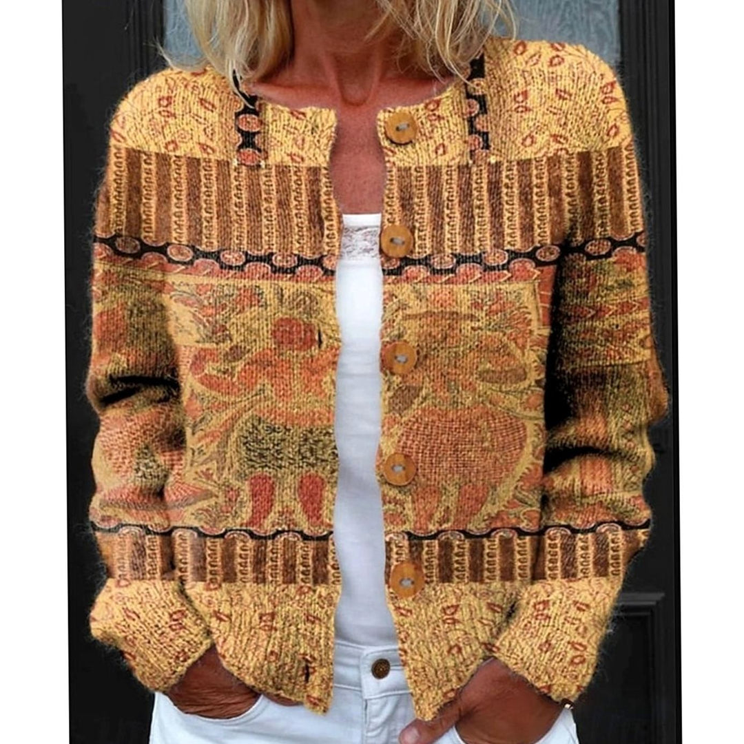 Susan - Elegant Gebloemd Knopen Vest
