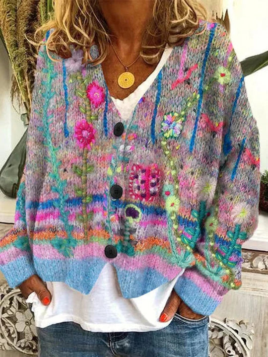 Astrid - Elegant Gebloemd V-Hals Vest