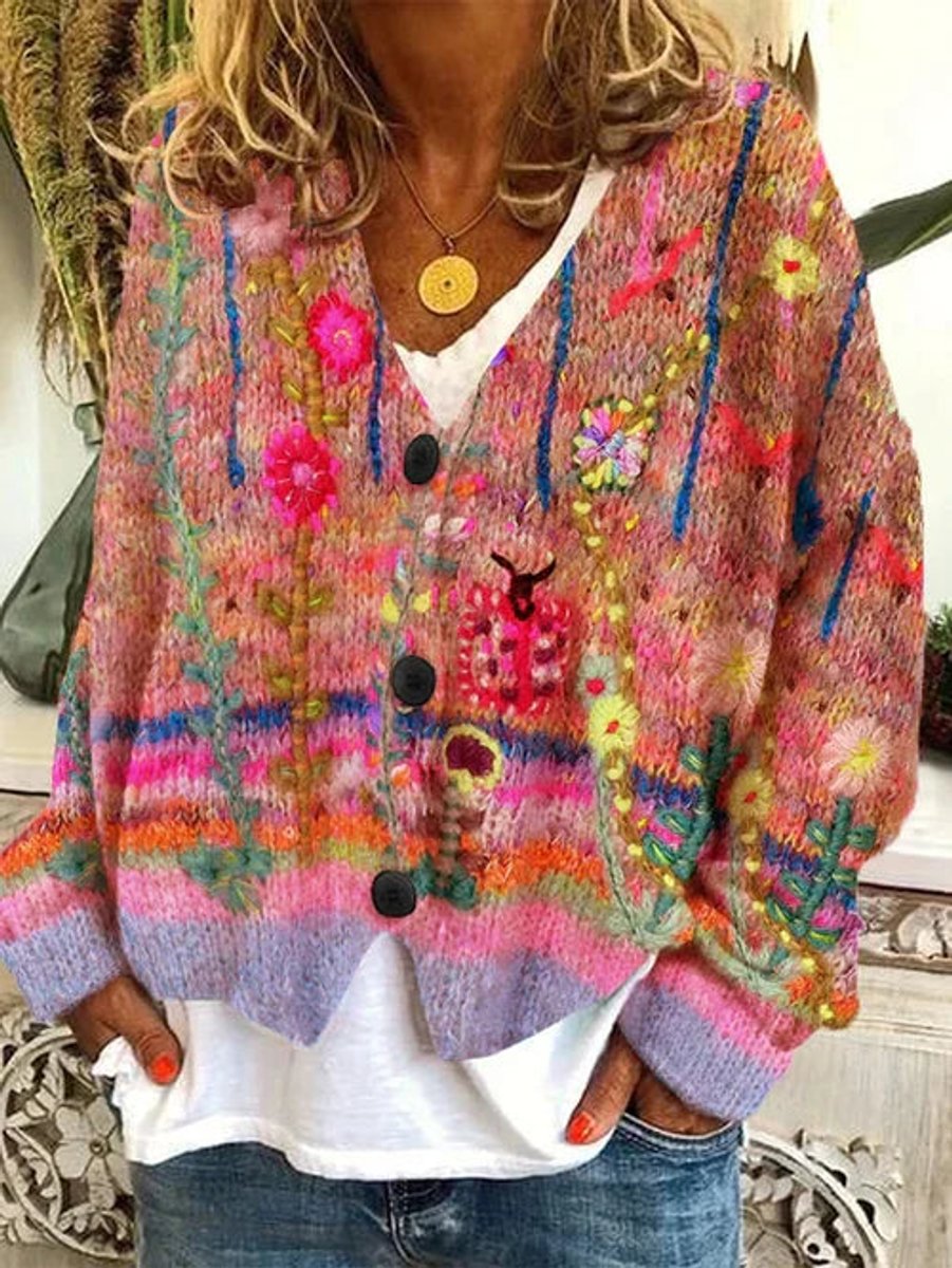 Astrid - Elegant Gebloemd V-Hals Vest
