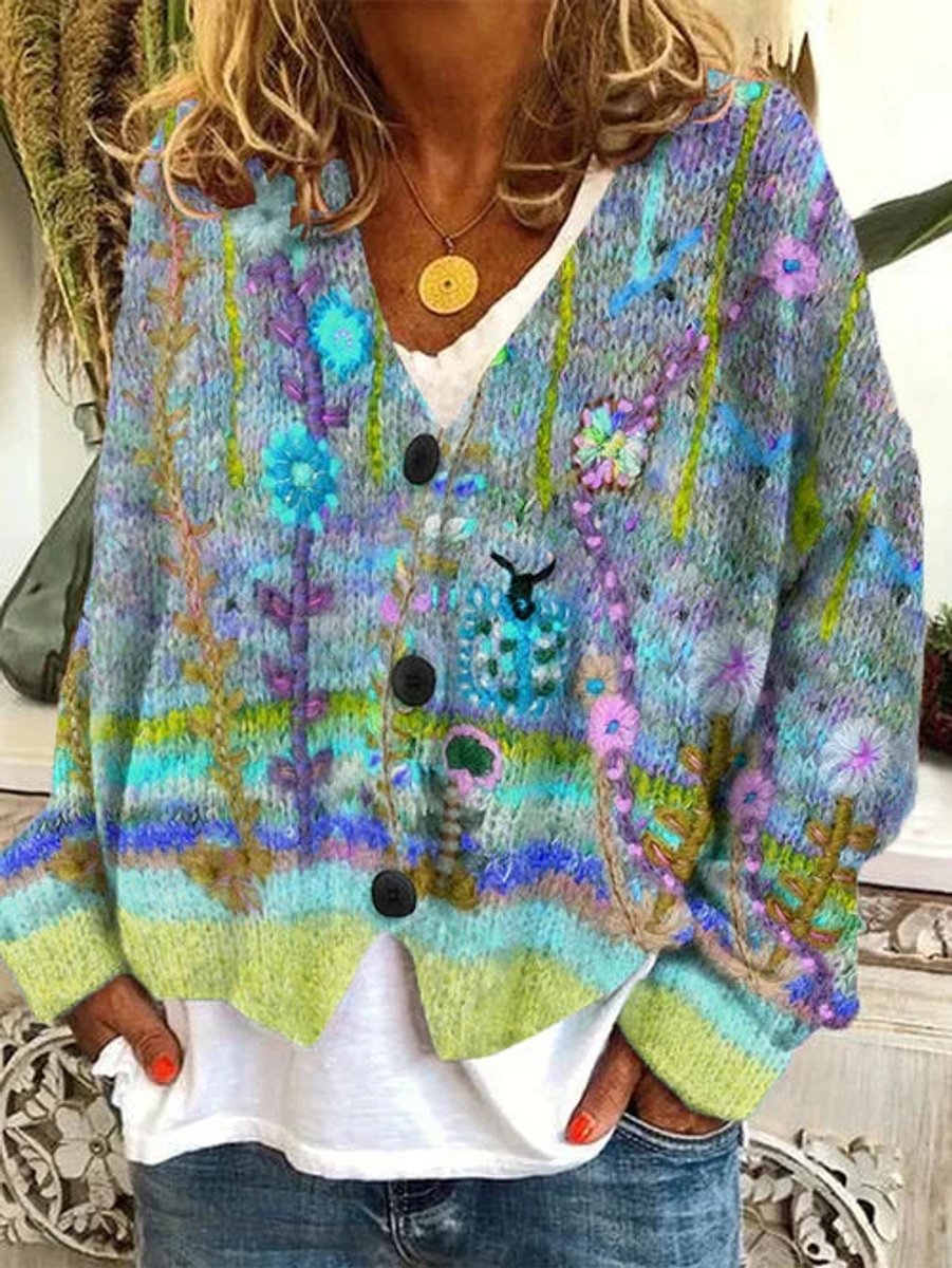 Astrid - Elegant Gebloemd V-Hals Vest