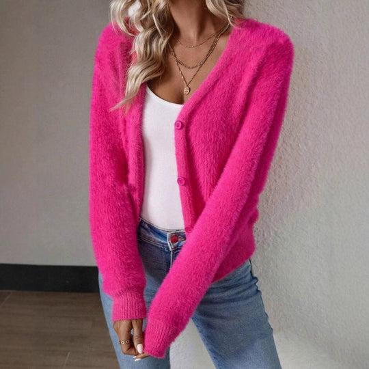 Saskia - Stijlvol Teddy V-Hals Vest