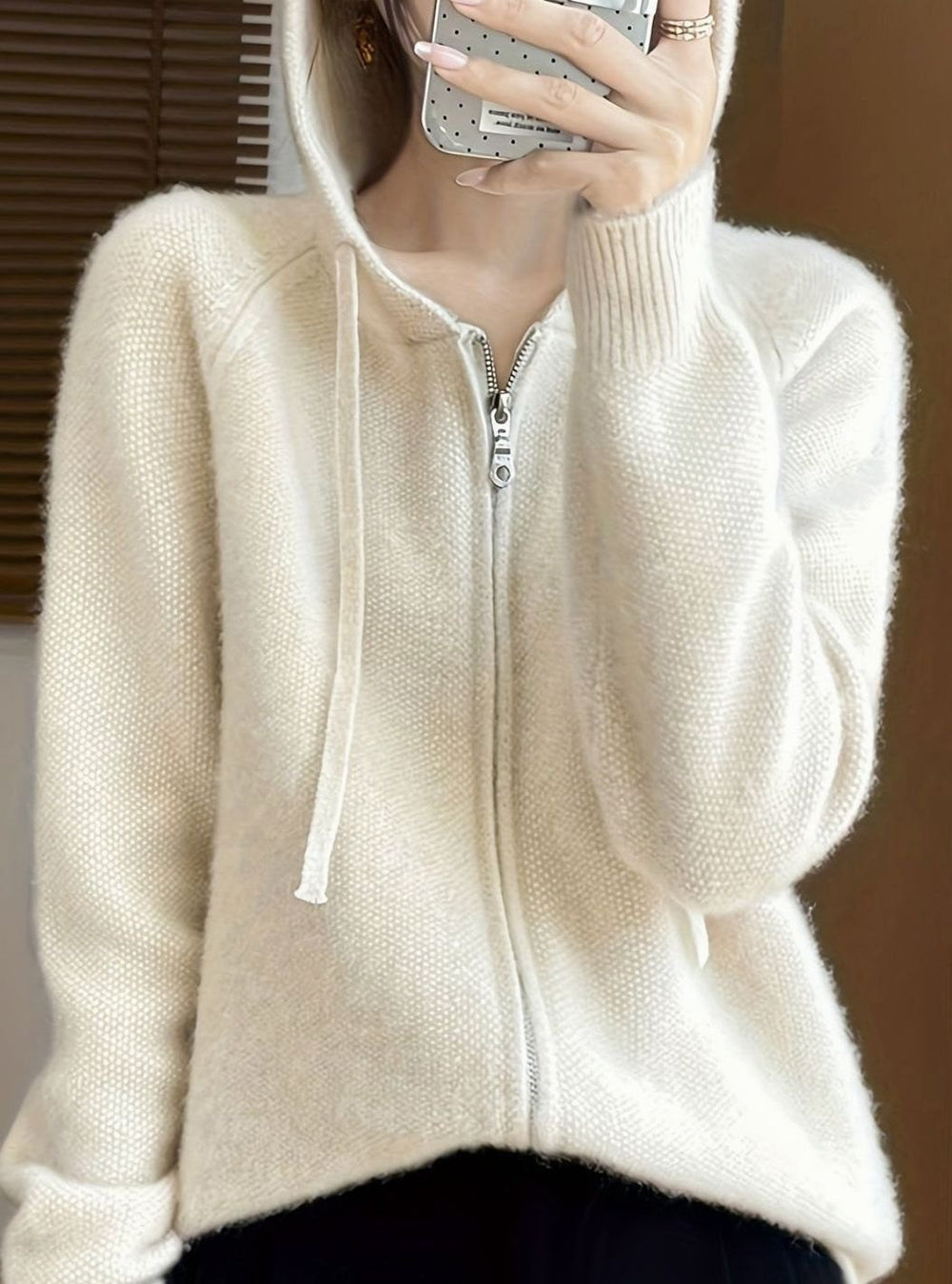 Kate - Stijlvol Oversized Gebreid Capuchon Vest