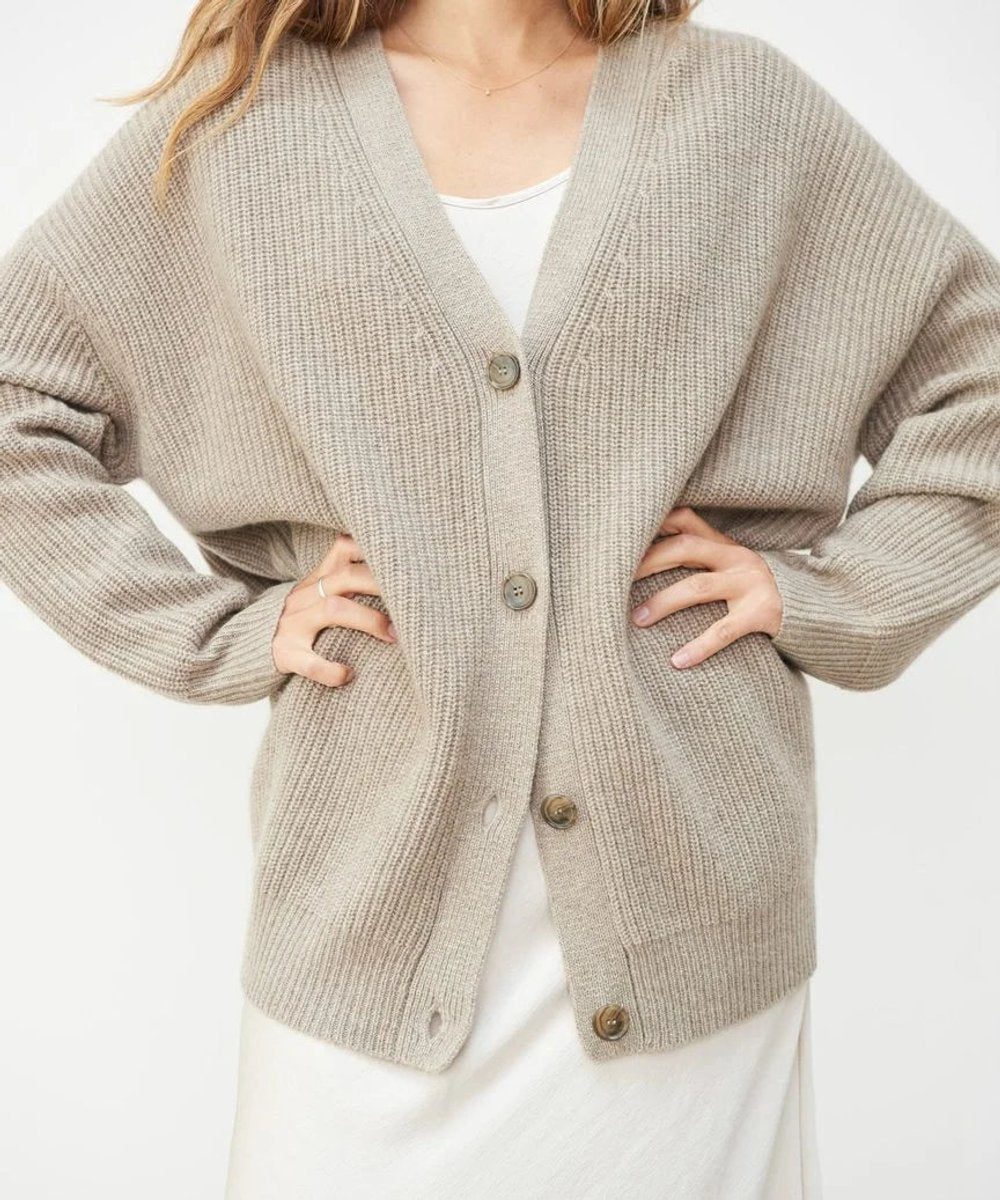 Ingrid - Elegant Oversized Gebreid V-Hals Vest