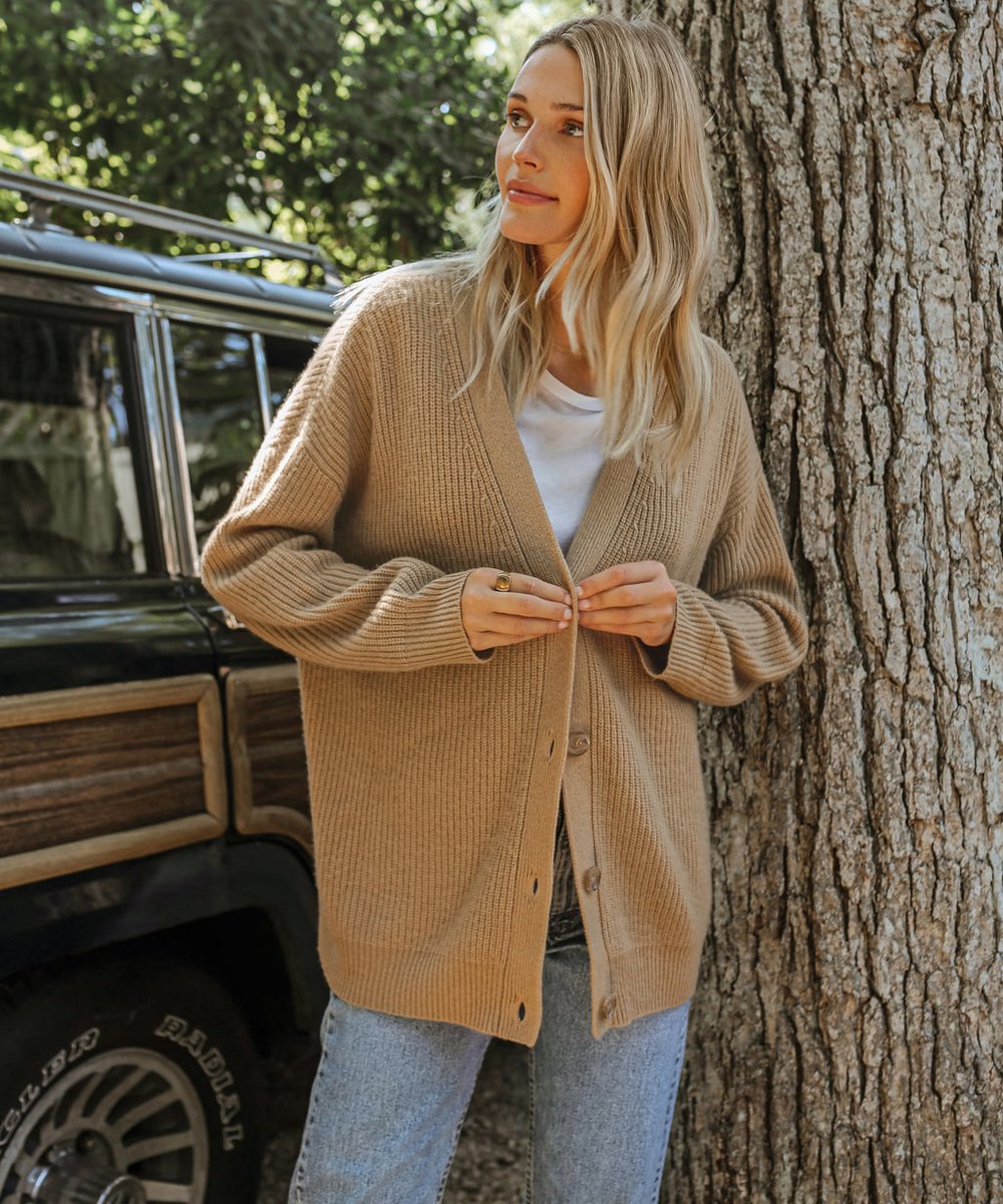 Ingrid - Elegant Oversized Gebreid V-Hals Vest