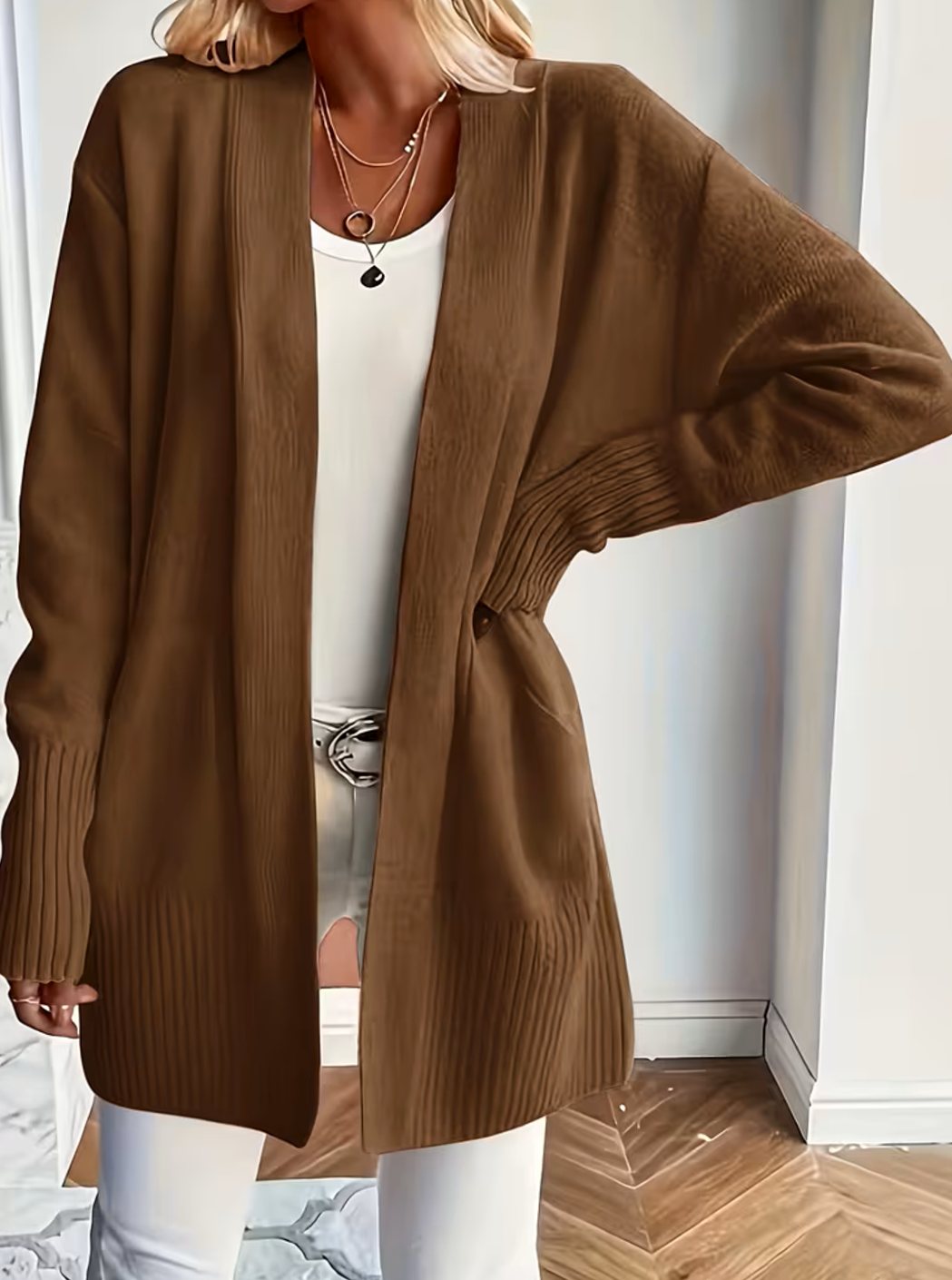Wendy - Stijlvol Oversized Ribgebreid Vest