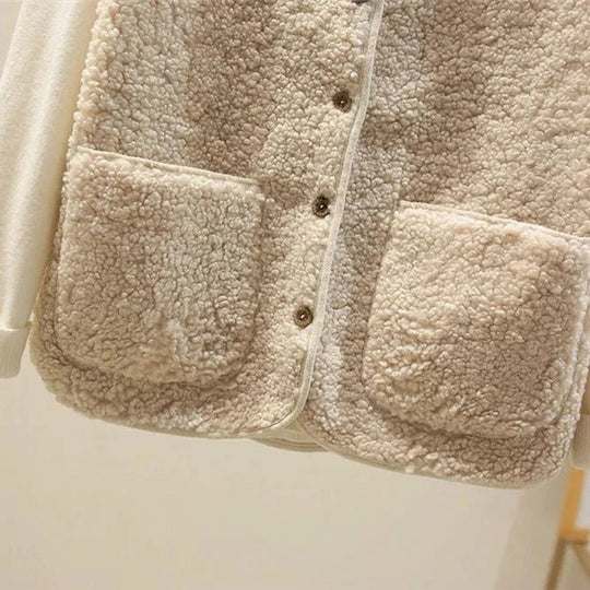 Sophie - Elegant Teddy Knopen Gilet