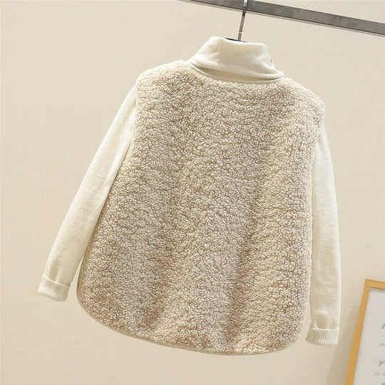 Sophie - Elegant Teddy Knopen Gilet