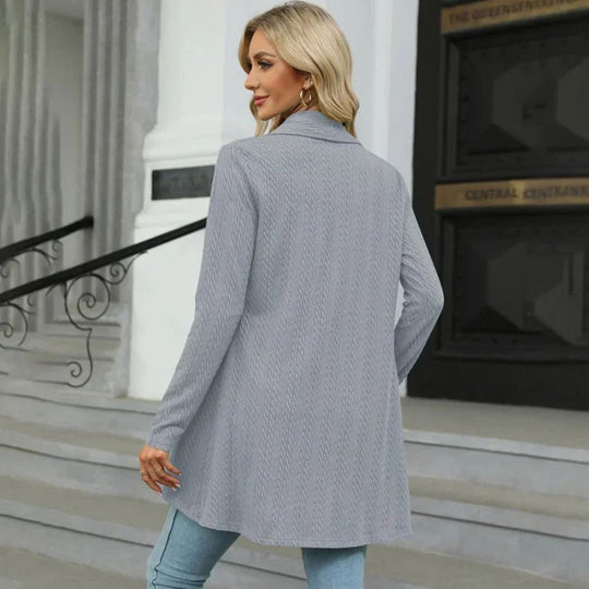 Karen - Stijlvol Asymmetrisch Kabelgebreid Vest