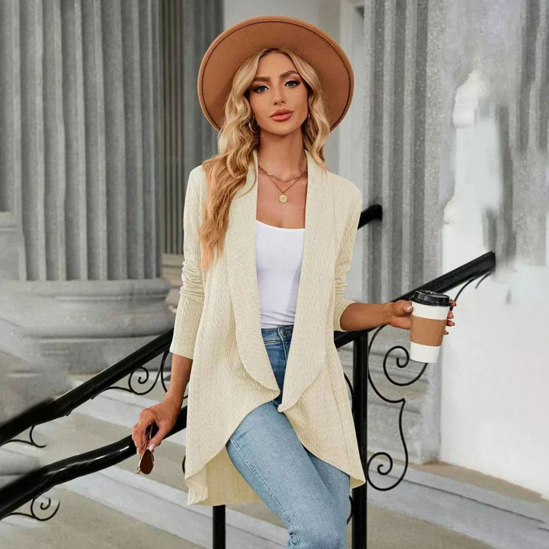 Karen - Stijlvol Asymmetrisch Kabelgebreid Vest