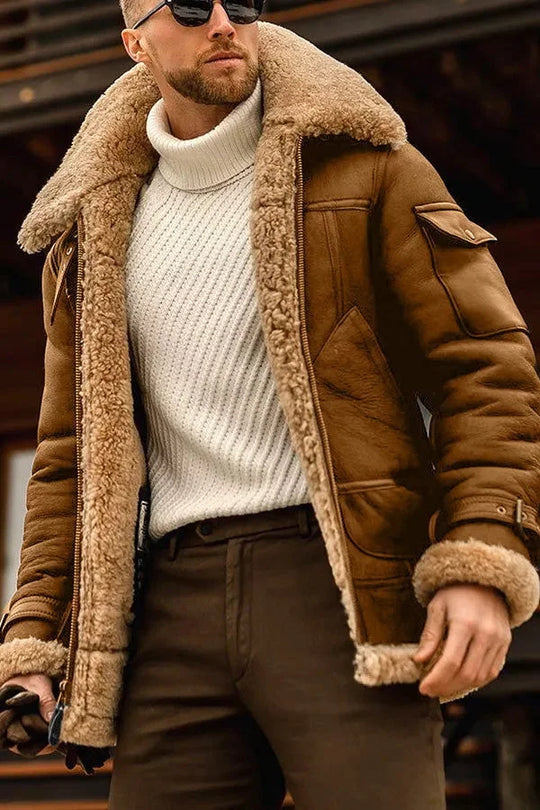 Marcello | Stijlvolle Warme Leren Aviator Jas