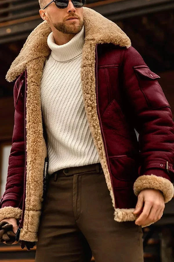 Marcello | Stijlvolle Warme Leren Aviator Jas