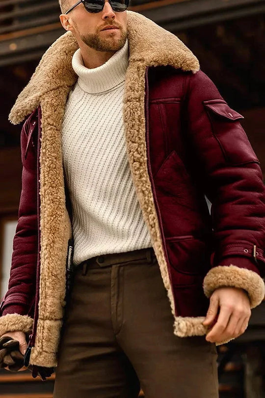 Marcello | Stijlvolle Warme Leren Aviator Jas