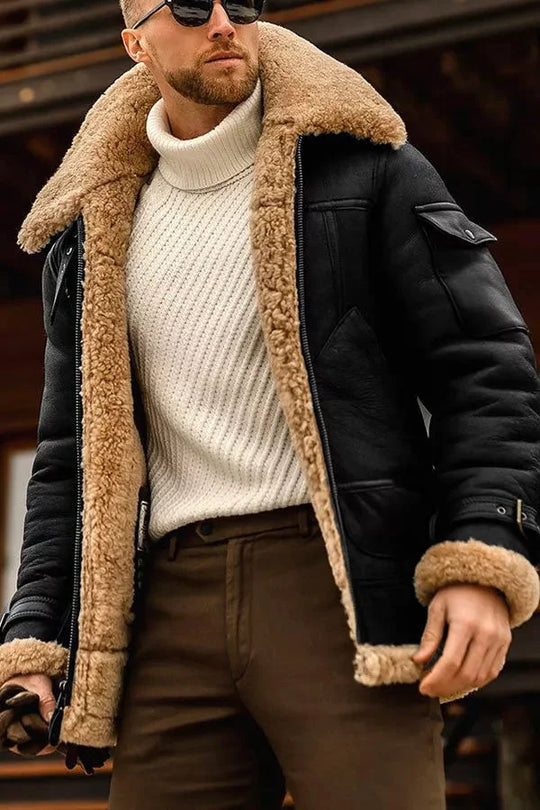 Marcello | Stijlvolle Warme Leren Aviator Jas