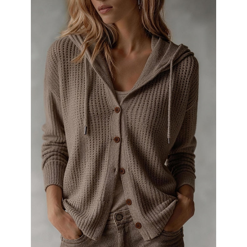 Renate - Elegant Grofgebreid Capuchon Vest