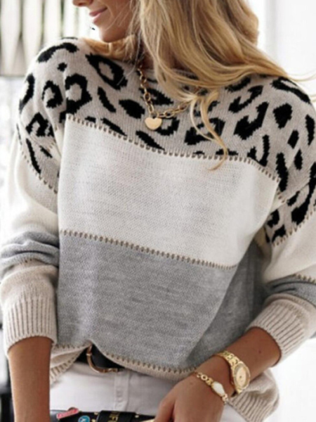 Anne-Marie™ sweater met panterprint